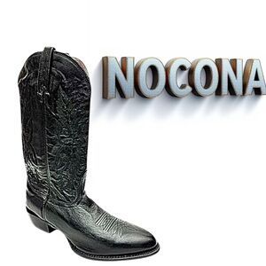 Nocona Western Cowboy Men’s Black Leather Pointed Toe Boots Size 11 EE New